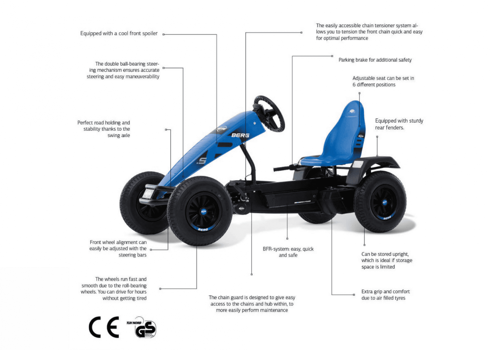 BERG B. Super Blue BFR - Pedal Go-Kart For 5yrs+